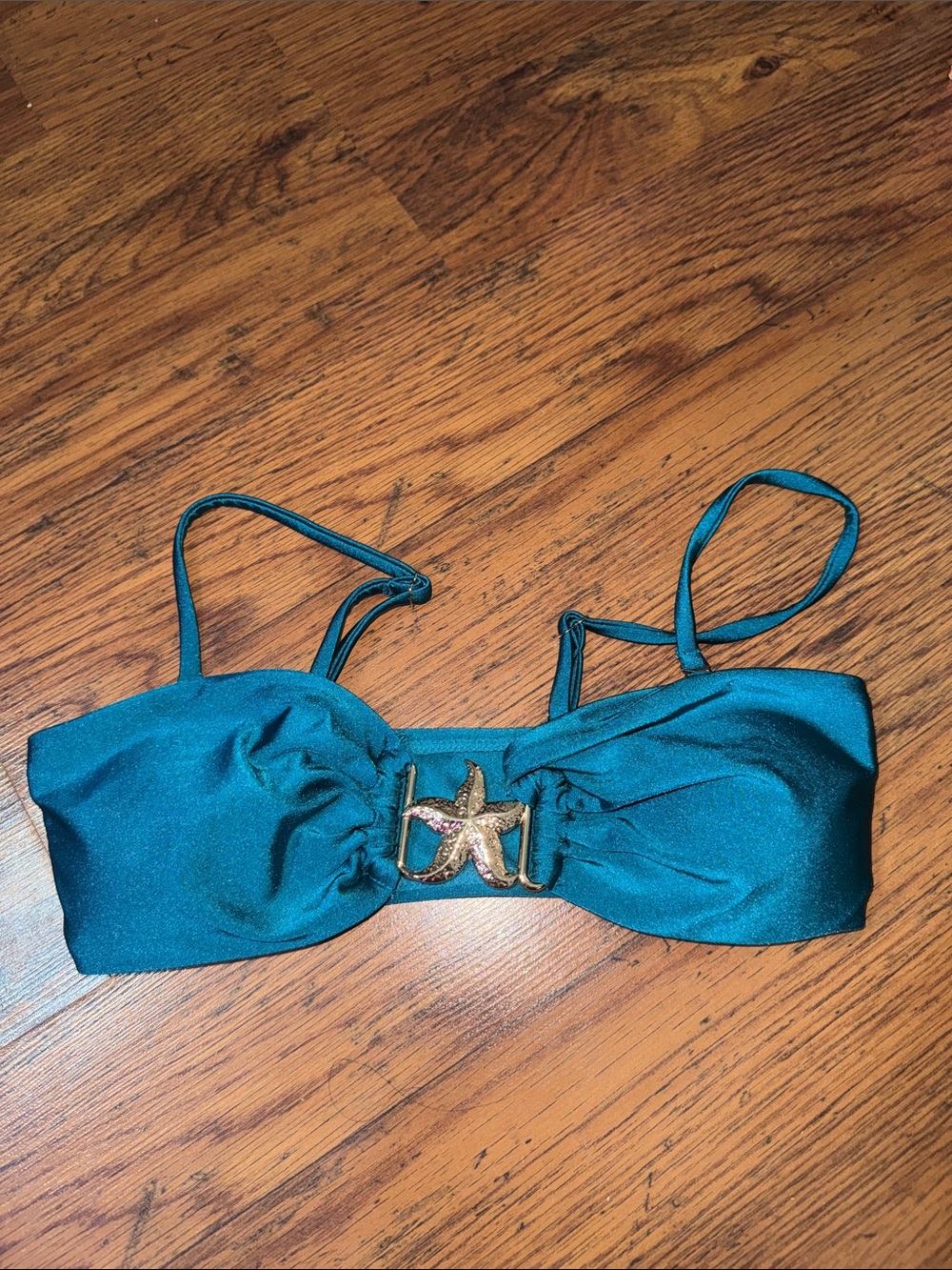 Teal Starfish Accent Bandeau Bikini Top 29.T